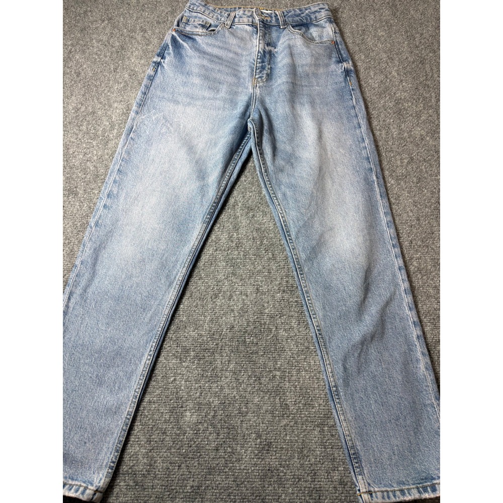 Zara Women Light Wash High Waisted Straight Leg Jeans Size 4 26 Light Blue